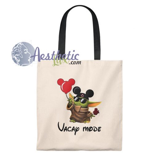 Baby Yoda Vacay Mode Vintage Tote Bag