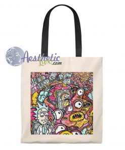 Rick Morty Monster Silk Art Vintage Tote Bag