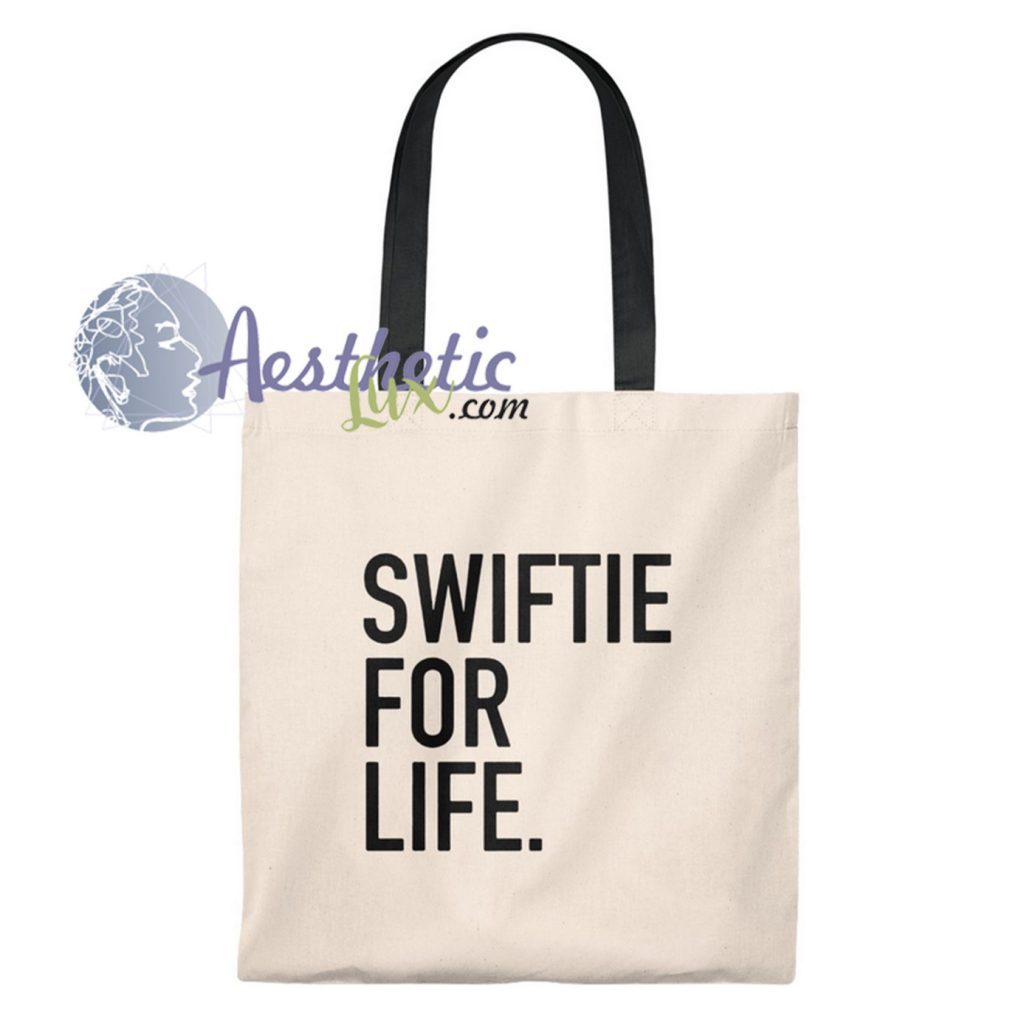 Taylor Swift Fans Swiftie For Life Vintage Tote Bag - aestheticlux.com