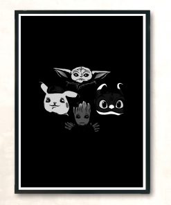 Adorable Rhapsody Monochrome Modern Poster Print