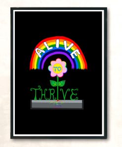 Alive To Thrive Rainbow Flower Modern Poster Print