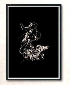 Astronaut Boombox Modern Poster Print