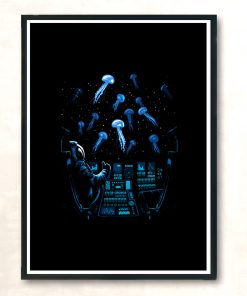 Astronaut Jellyfish Modern Poster Print