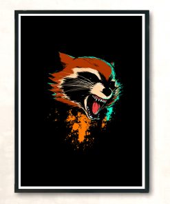 Badass Raccoon Modern Poster Print