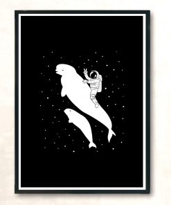 Beluga Astronaut Modern Poster Print