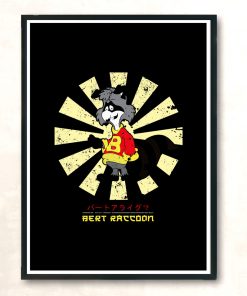 Bert Raccoon Retro Japanese Modern Poster Print