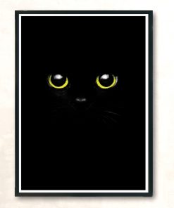 Black Cat Face Modern Poster Print