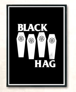 Black Hag Witch Occult Goth Distressed Punk Modern Poster Print