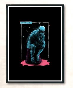 Blue Thinker Modern Poster Print