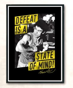 Bruce Lee Defeat Is A State Of Mind Vintage Wall Poster