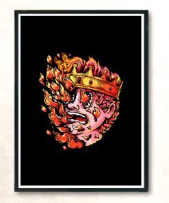 Burning King Modern Poster Print