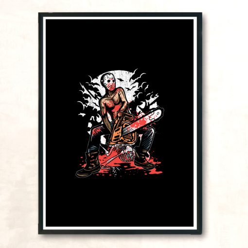 Chainsaw Killer Modern Poster Print