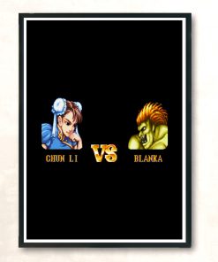 Chun Li Vs Blanka Fight Modern Poster Print