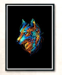 Colorful Wolf Modern Poster Print