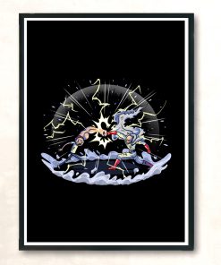 Cosmic Punch Clash Modern Poster Print