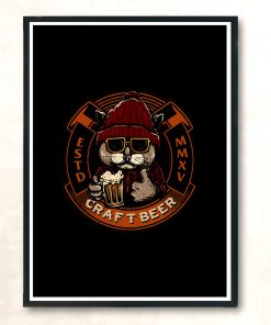 Craft Beer Cat Modern Poster Print