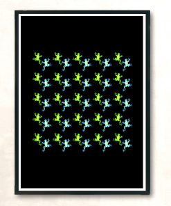 Dancing Frogs Pattern Modern Poster Print