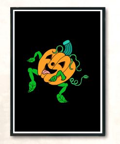 Dancing Joyful Pumpkin Pup Modern Poster Print