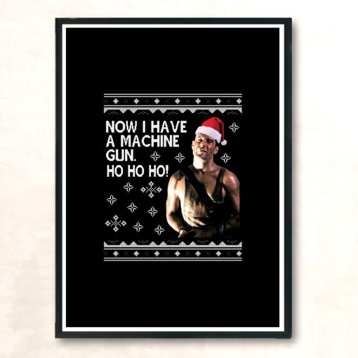 Die Hard Ho Ho Ho Machine Gun Christmas Knit Modern Poster Print