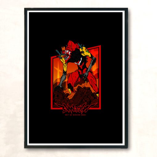 Eva Unit 02 Berserk Mode Modern Poster Print