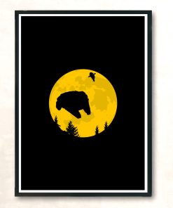 Falcon Moon Modern Poster Print