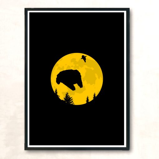 Falcon Moon Modern Poster Print