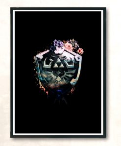 Floral Shield Modern Poster Print