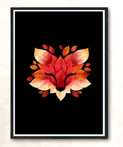 Fox Of Leaves Modern Poster Print