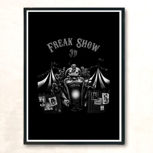 Freakshow Facade Black And White Modern Poster Print