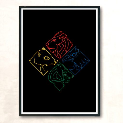 Geometric Hogwarts Modern Poster Print