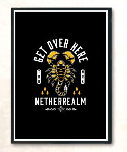 Get Over Here Scorpion Tattoo Vintage Distressed Fighting Game Modern Poster Print