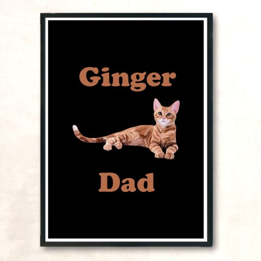 Ginger Cat Dad Modern Poster Print