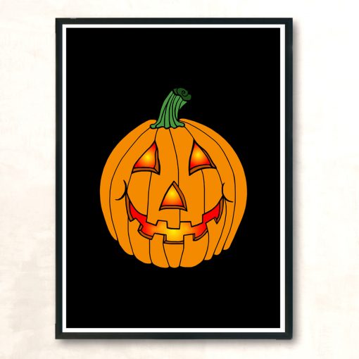 Glowing Happy Jack O Lantern Modern Poster Print