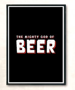 God Of Beer Logo White Modern Poster Print