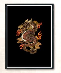 Golden Dragon Modern Poster Print