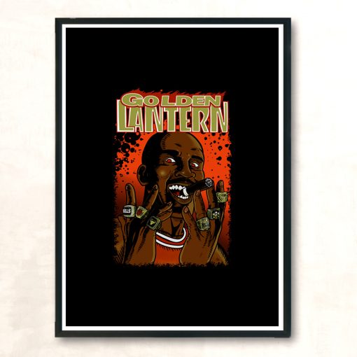 Golden Lantern Modern Poster Print