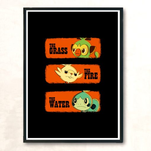 Grass Fire And The Water Modern Poster Print