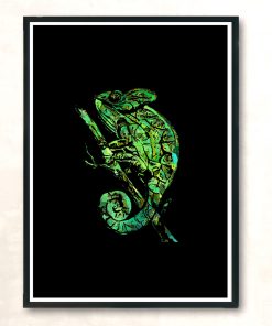 Green Chameleon Modern Poster Print