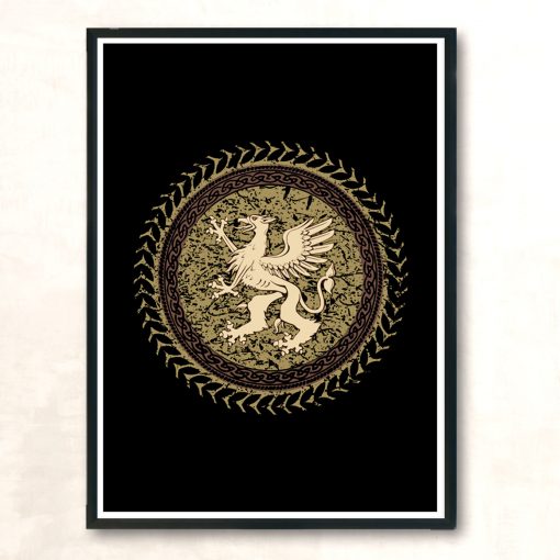 Griffin Vintage Emblem Modern Poster Print