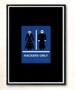 Hacker Restroom Modern Poster Print