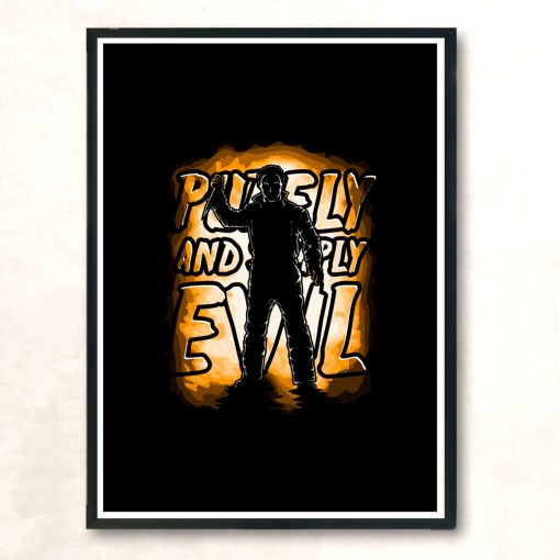 Halloween Slasher Silhouette Modern Poster Print