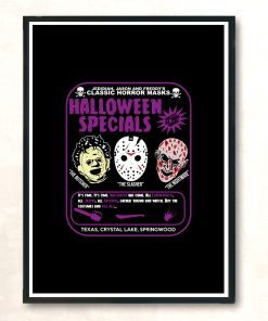 Halloween Specials 80s Horror Masks Modern Poster Print