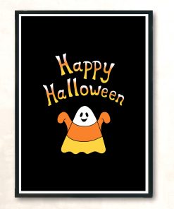 Happy Halloween Candy Corn Ghost Modern Poster Print