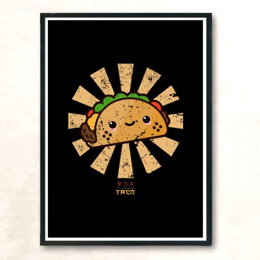 Happy Taco Retro Japanese Modern Poster Print