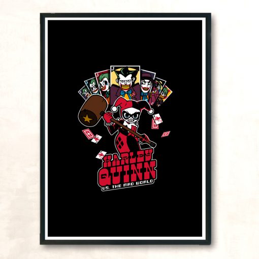 Harley Vs The Mad World Modern Poster Print