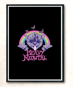 Heavy Meowtal Modern Poster Print