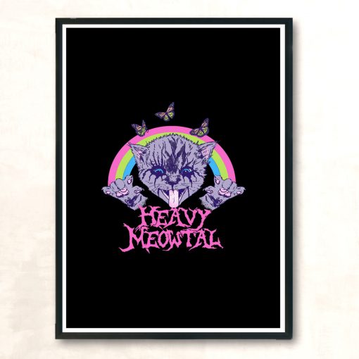 Heavy Meowtal Modern Poster Print