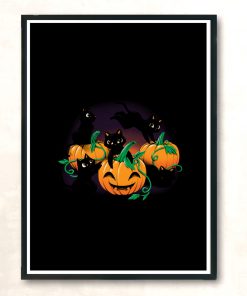 Hello Cat Halloween Modern Poster Print