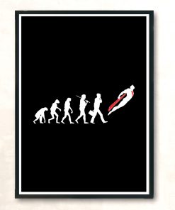 Hero Evolution White Modern Poster Print