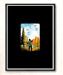 Hiking Recharging In Nature Outdoor Battery Modern Poster Print